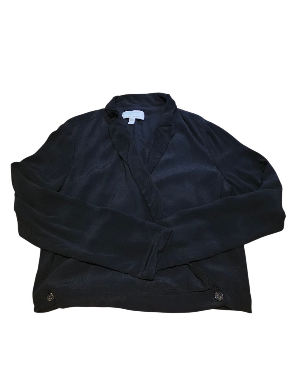 Ettitwa By Anthropologie Wrap Blazer Button Bottom Black Size 6 EUC